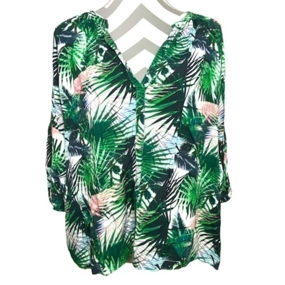 TRAFFIC People Palm Tree Blouse - Picture 1 of 3